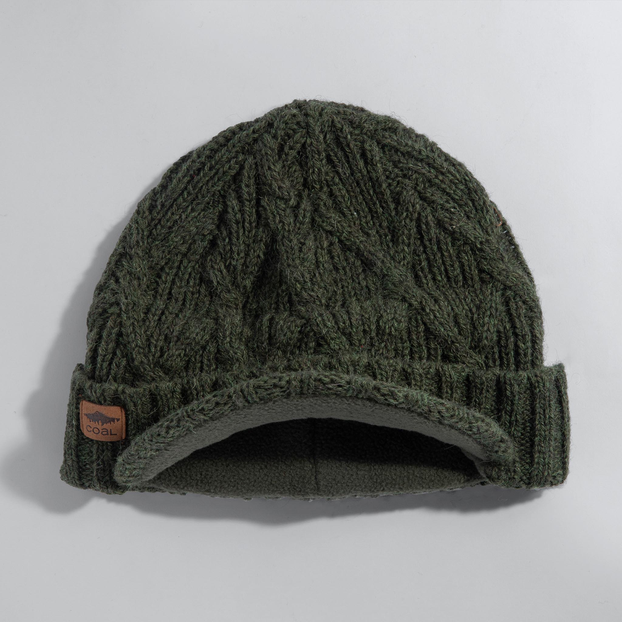 Knit winter hat with brim deals