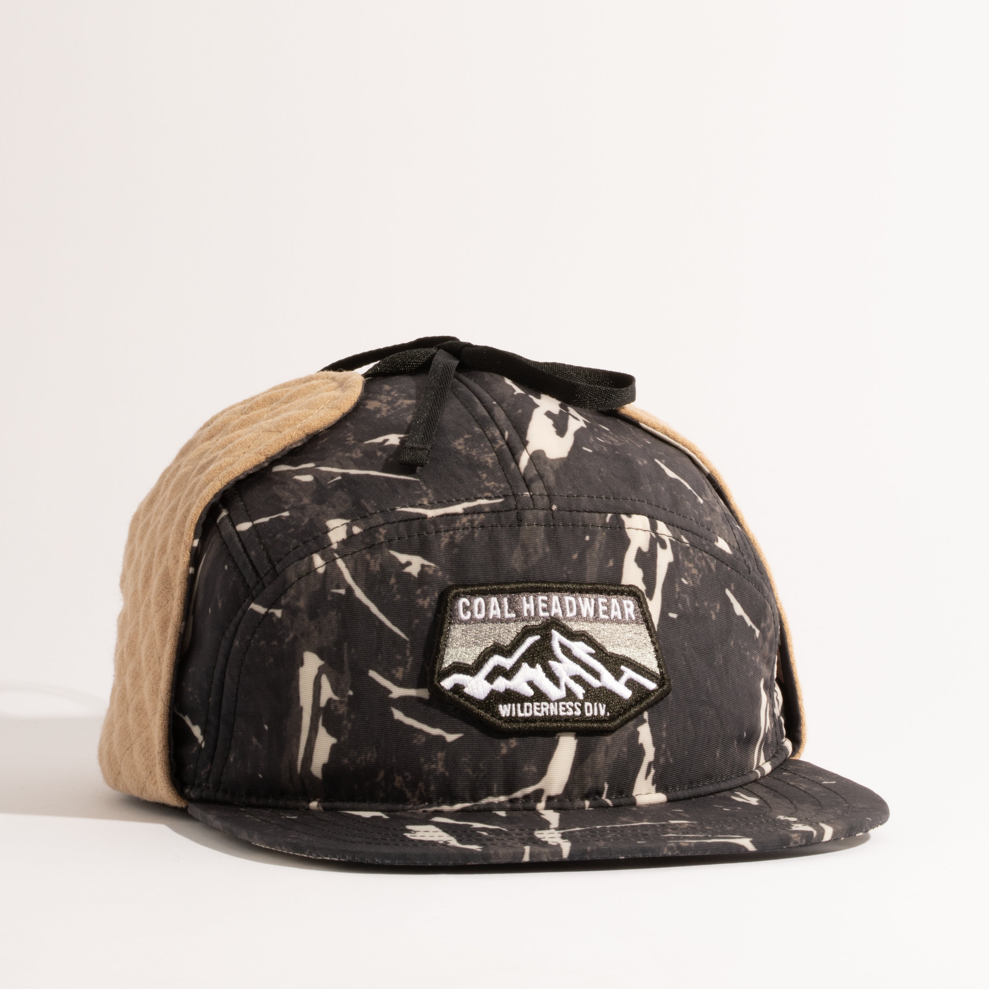 The Tracker Flannel Lined 5 Panel Earflap Cap – Coal Headwear