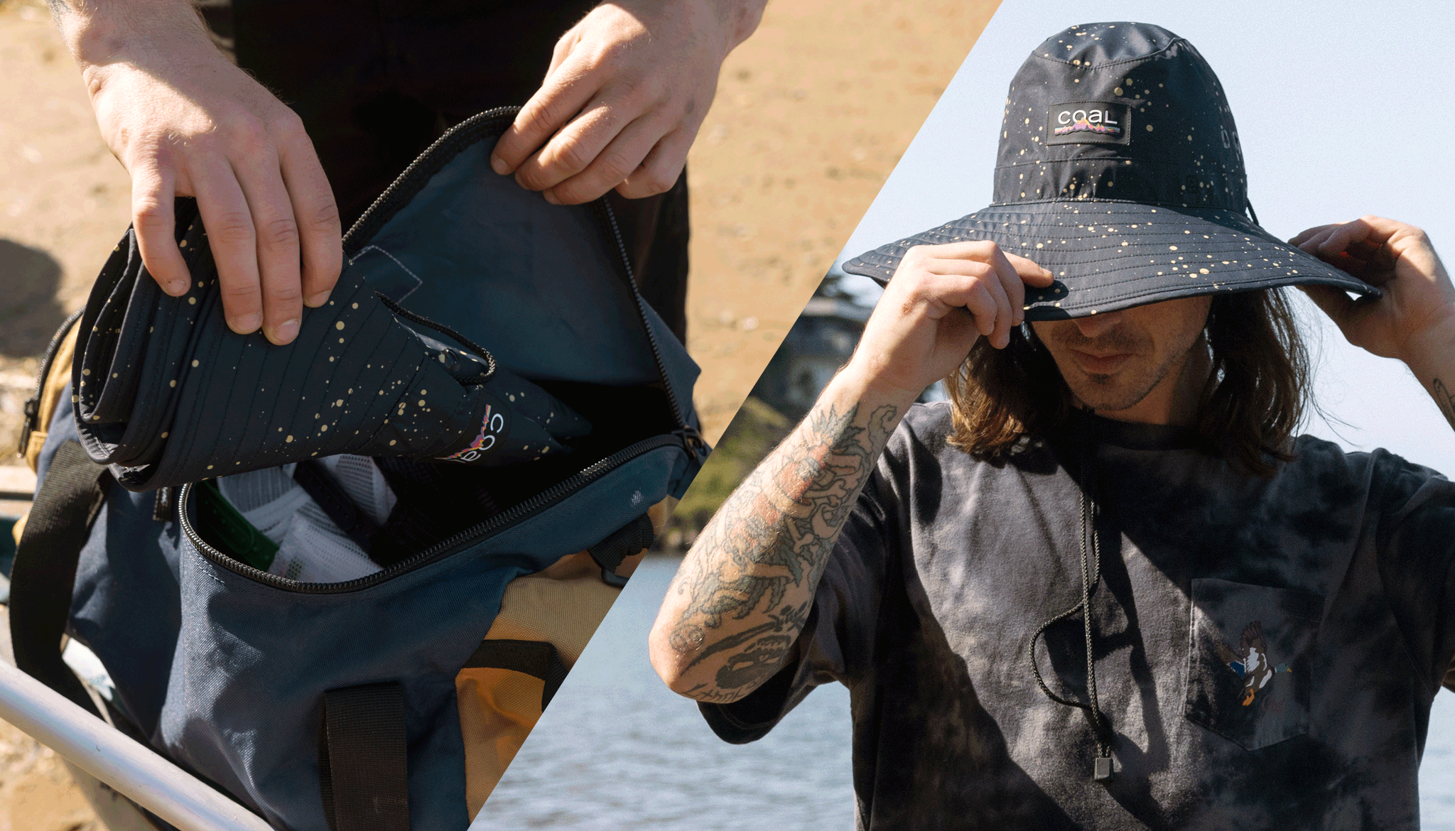 Chapeau Seau Coal Headwear The Stillwater - Taille Ajustable - Kaki Fleuri Main - Neuf Avec étiquettes