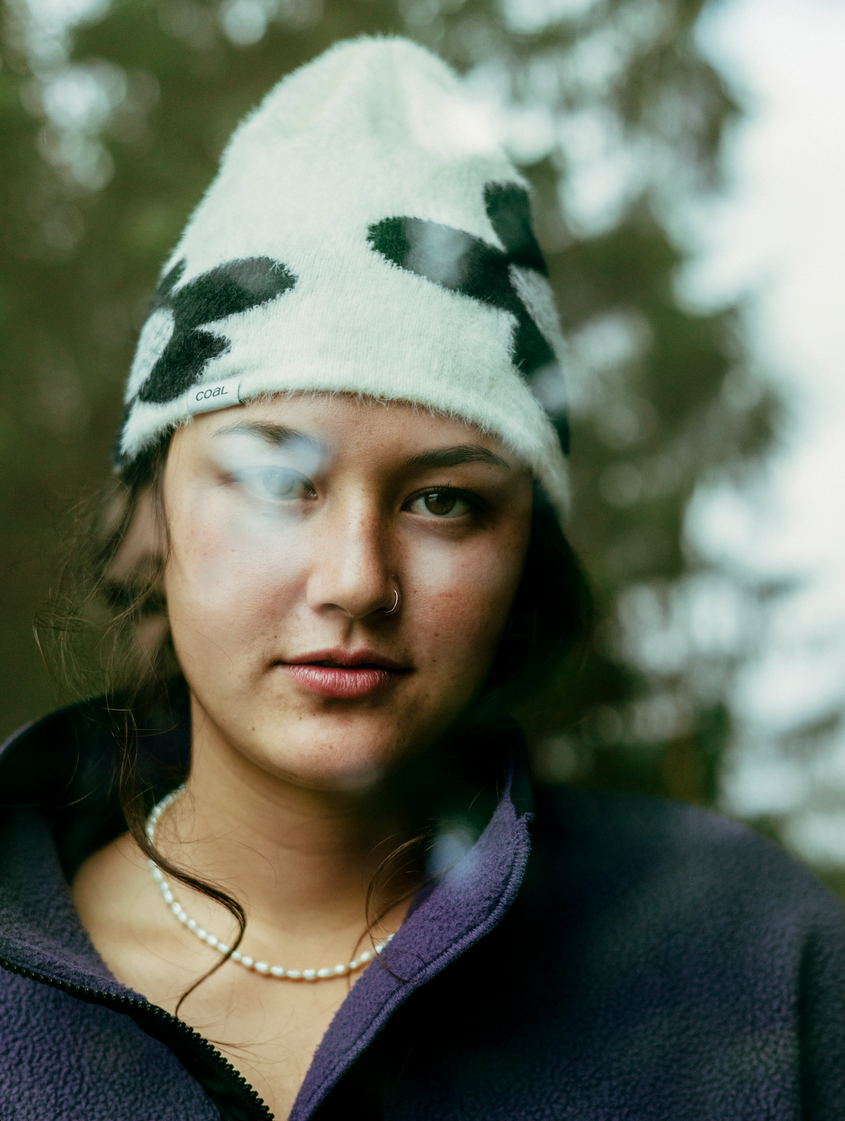 The Pearl Skull Fuzzy Knit Beanie